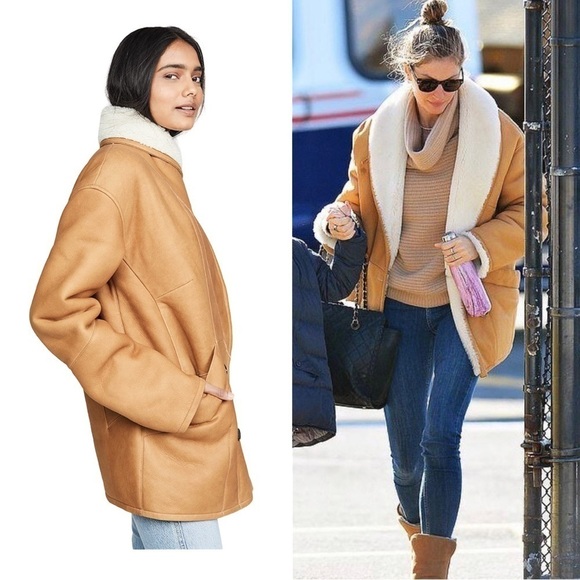 Frame | RARE NWT Cocoon Shearling Coat seen on Giselle Bundchen and Olivia Munn - Picture 2 of 12